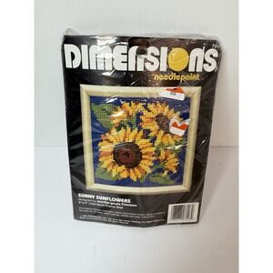 Dimensions Needlepoint Kit Sunny Sunflowers 7147 5"x5" Frame Size 1992